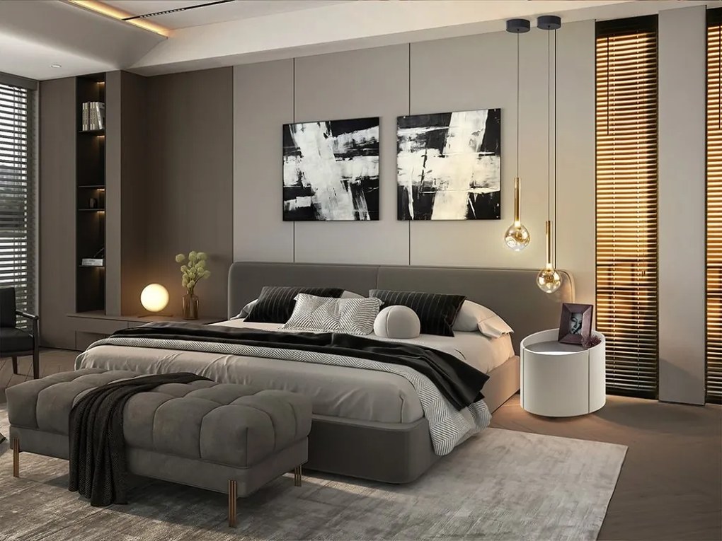 Noptiera rotunda cu sertar Iza khaki