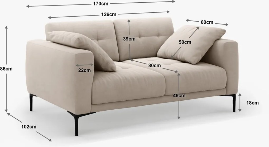 Canapea Bemy 2 locuri stofa Sorella L170 cm