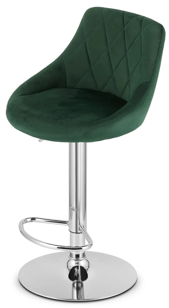 Scaun de bar verde VELVET KAST