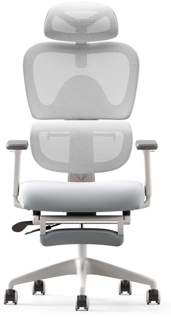Scaun ergonomic MUSSO E600SE ADAPTIVE, șezut translatabil, cotiere 3D, suport lombar adaptiv, suport picioare, mecanism multifunctional inclinare/blocare, pivotant, Mesh, Gri