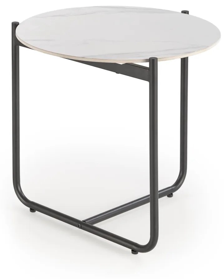 Masa de cafea Acuna S marmura alba/negru ø50/h50 cm