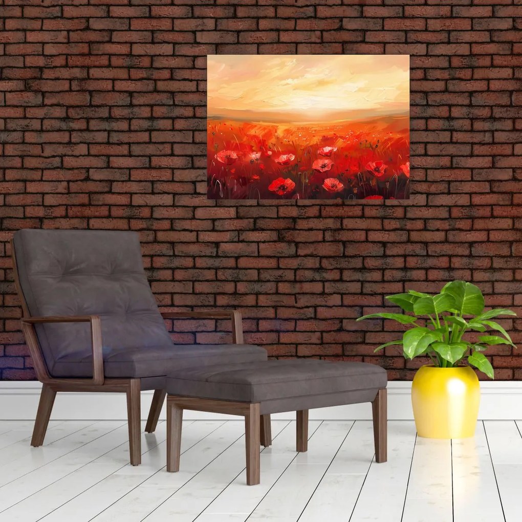 Tablou - Câmp de maci (70x50 cm)