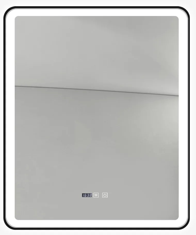 Oglinda Baie Cu Led, 75x90 Cm, Functie Dezaburire, Ceas Si Termometru, Elit's Esn37