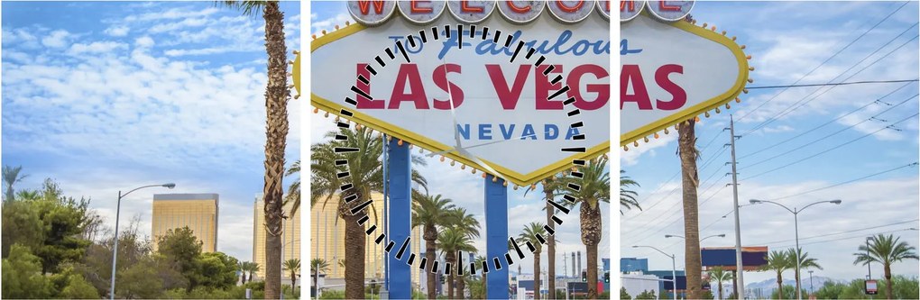 Tablou - Las Vegas (cu ceas) (90x30 cm)