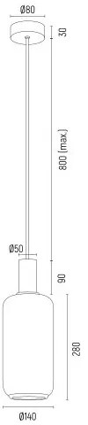 Lustra / Pendul design modern SAGUNTO 14cm, negru