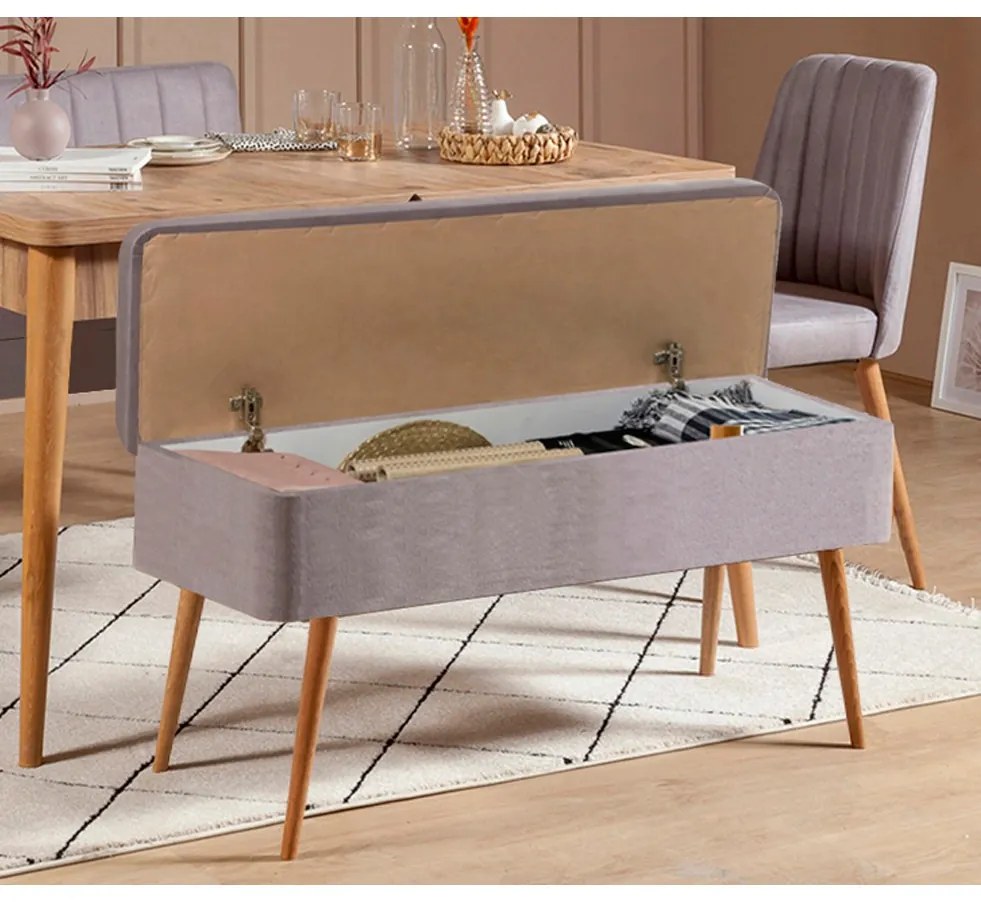 Set mobilier sufragerie Vlasta 2 (pin atlantic + gri) (pentru 6 persoane). 1073075