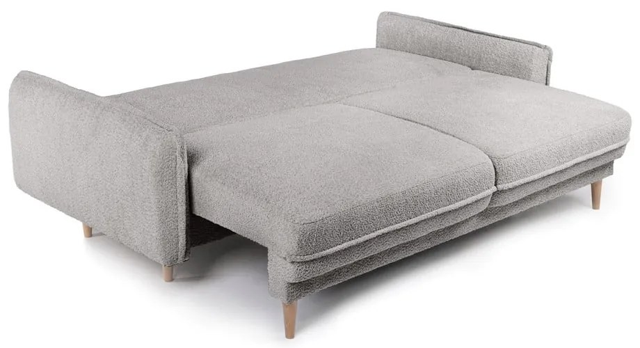 Canapea gri extensibilă cu tapițerie din stofă bouclé 215 cm Patti – Bonami Selection