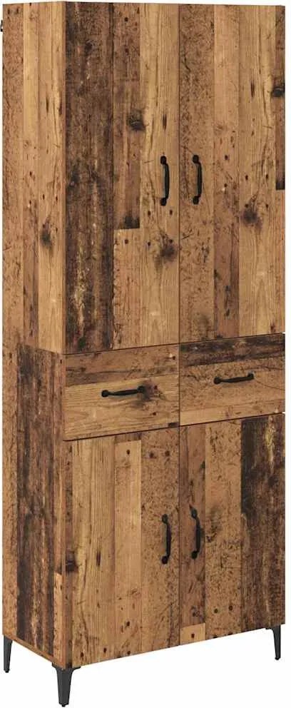 vidaXL Bufet Pe perete Lemn Vechi 69,5 x 34 x 180 cm Lemn compozit