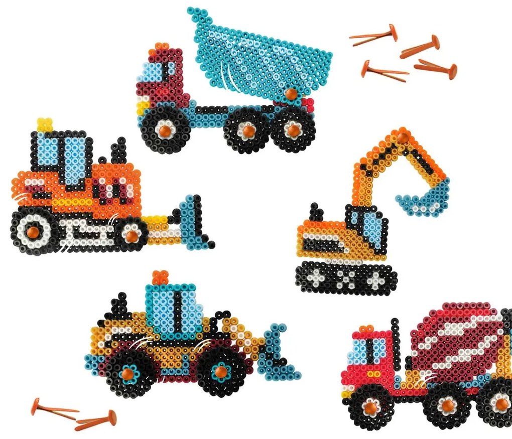 Set creativ copii Beedz - Margele de calcat Autovehicule de constructie