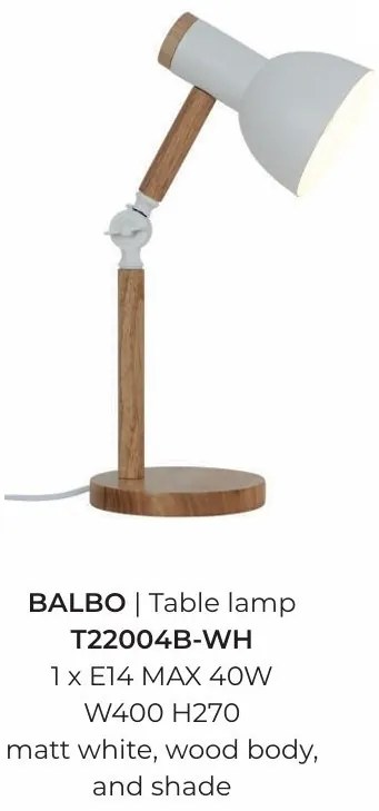Veioza, Lampa de birou alba BALBO
