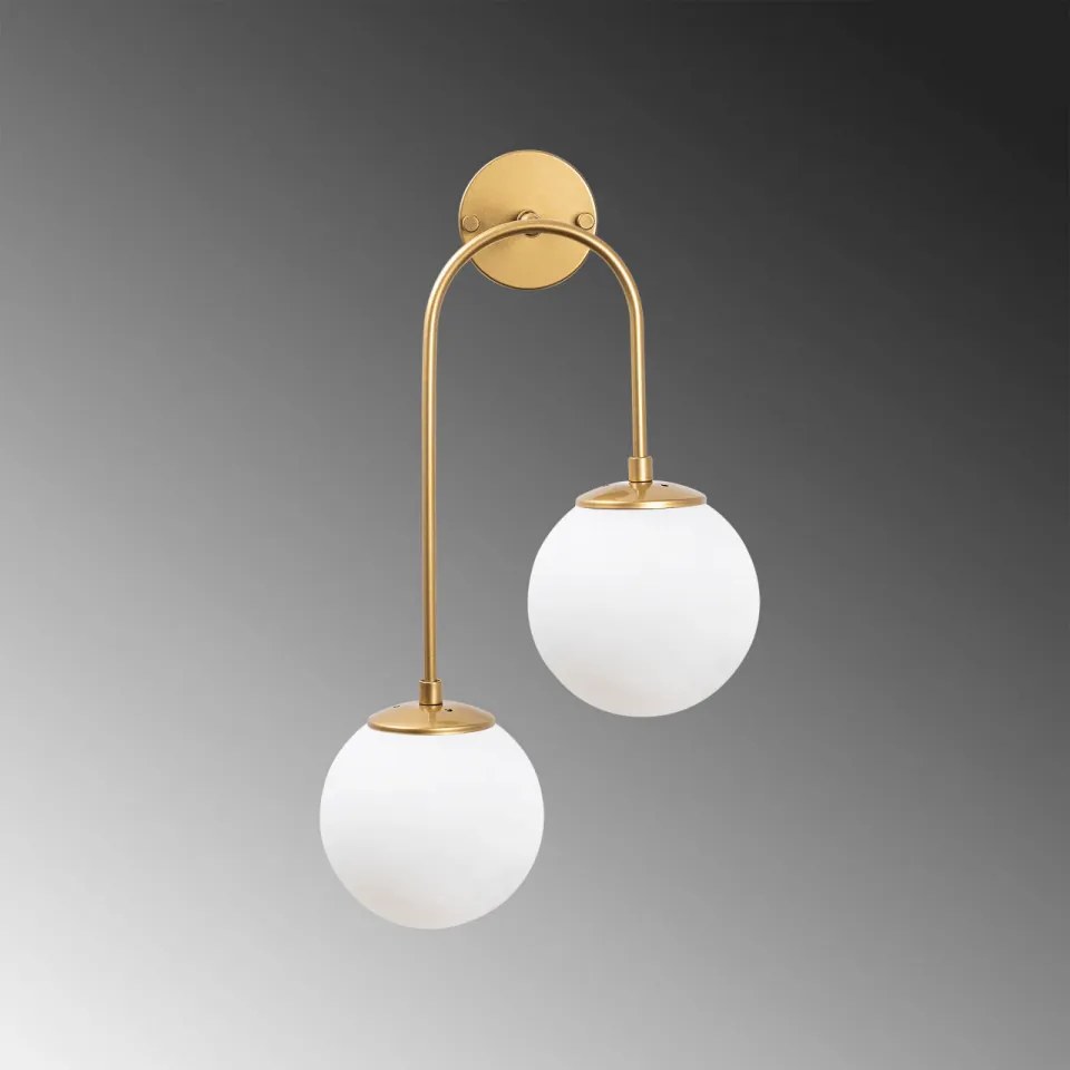 Aplica de Perete Jewel - 10585, 2 Becuri, Soclu E14, Max 15W, Culoare Auriu