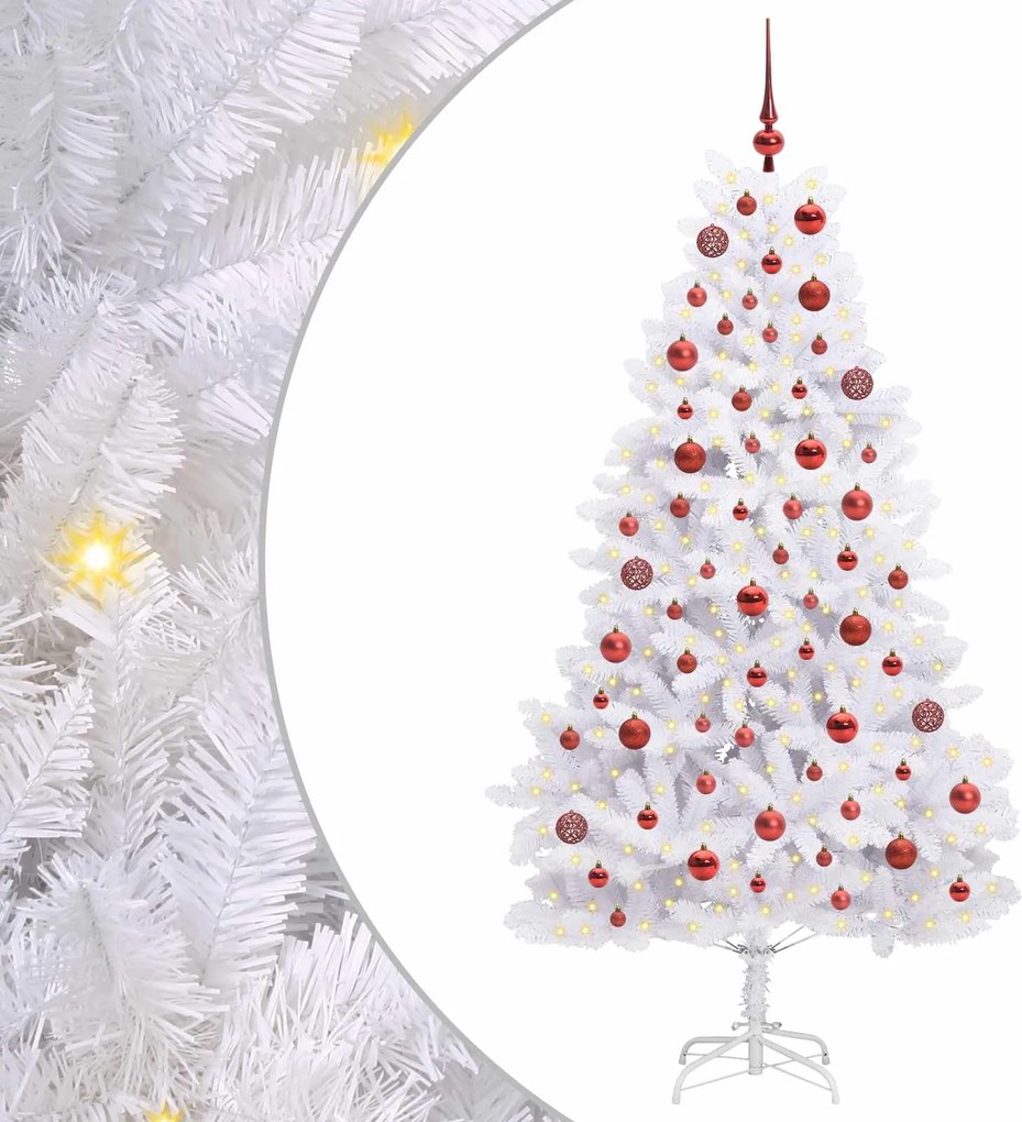 vidaXL Brad de Crăciun artificial cu ramuri articulare Alb 180 cm