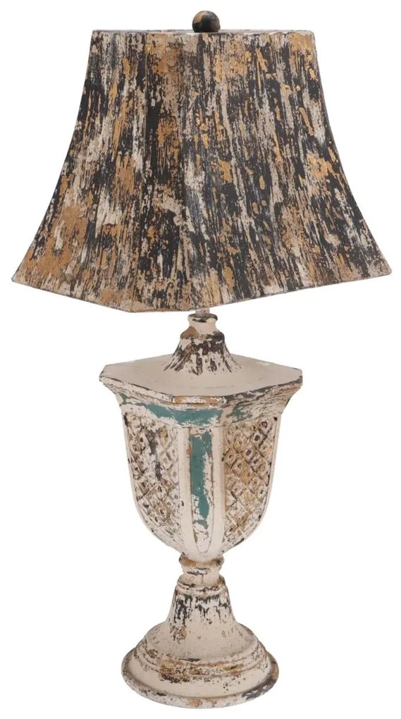 Lampa Shabby Chic Bell rasina si metal H 75 cm