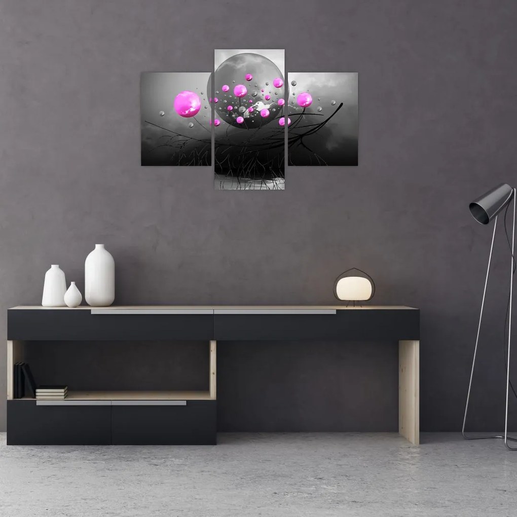 Tabloul cu bile roz (90x60 cm)