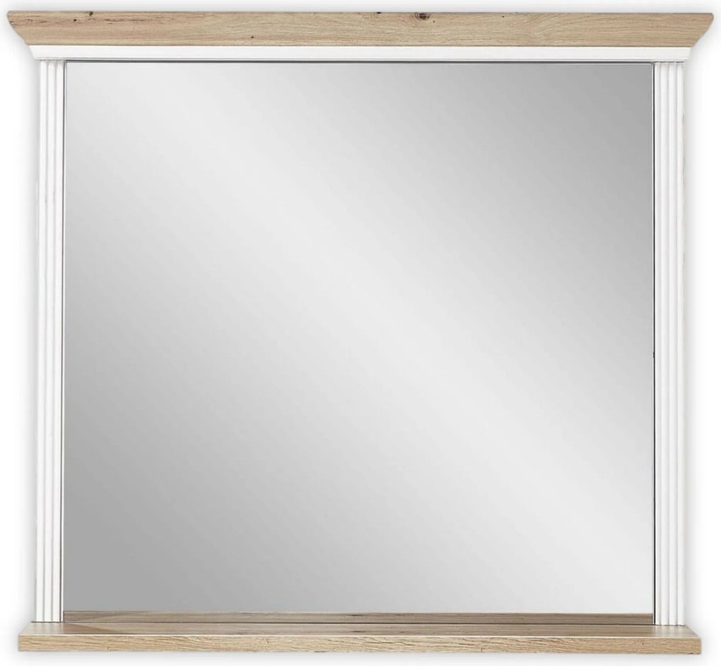 Oglinda JASMIN, alb/stejar artisan, PAL, 93x15x83 cm