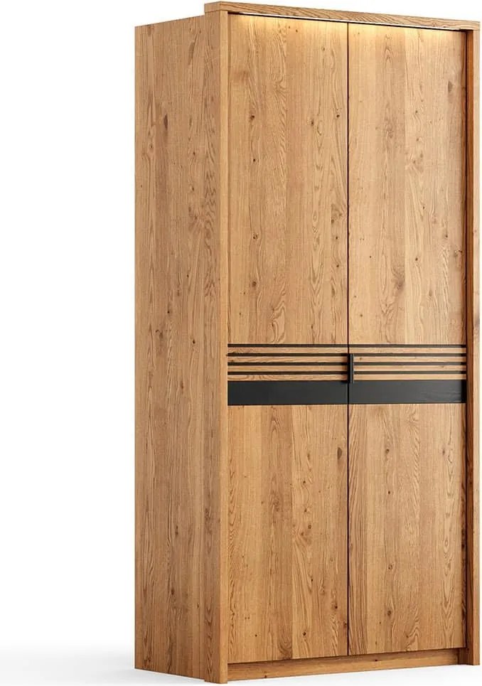 Dulap stejar masiv Rafael 2 Usi, 106 × 58 × 219 cm