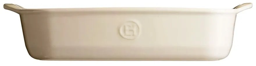 Vas de copt dreptunghiular din ceramică crem Emile Henry Ultime, 30 x 19 cm, crem