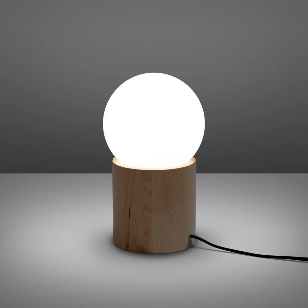 Veioză albă/în culoare naturală cu abajur din sticlă (înălțime 21 cm) Surtur – Sollux