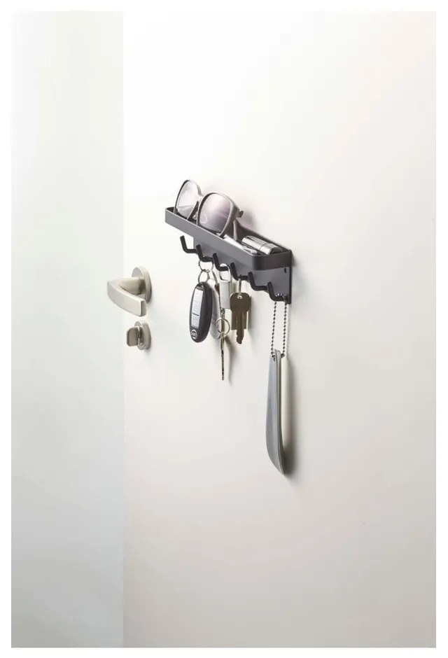 Cuier pentru chei cu raft YAMAZAKI Smart, negru