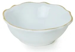Set de masă 24 piese alb/auriu/ceramică vitrificată