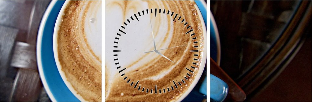 Tablou - Latte art (cu ceas) (90x30 cm)
