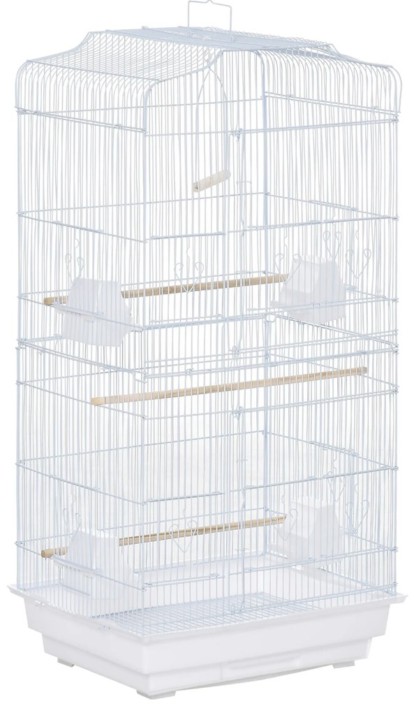 PawHut Cusca Albă pentru Păsări, Spațioasă, cu Accesorii Incluse, 46.5x35.5x92cm | Aosom Romania