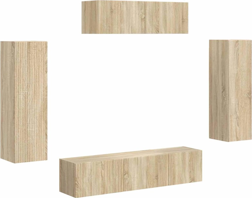 vidaXL Cabinet TV 5 pcs Stejar Sonoma