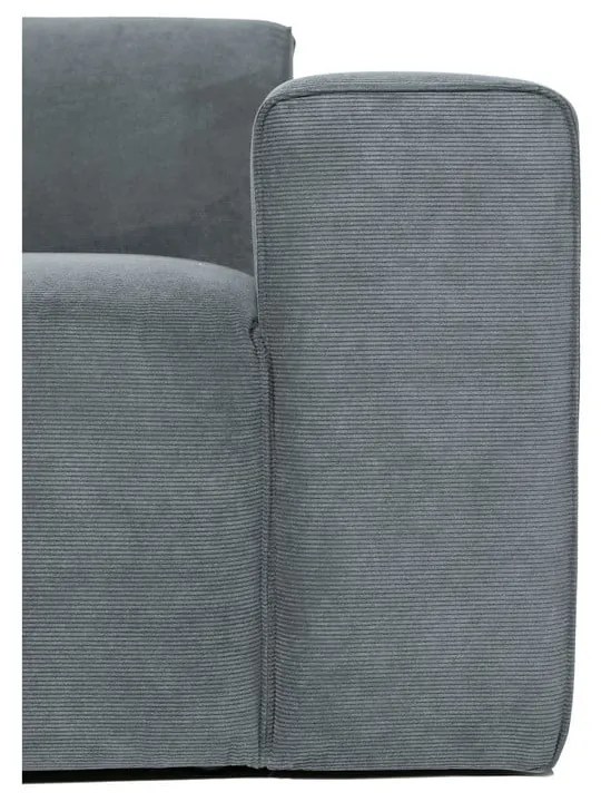 Modul pentru canapea gri cu tapițerie din catifea reiată (cu colț pe partea dreaptă) Sting – Scandic