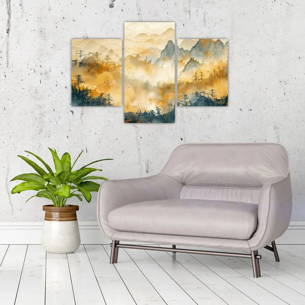 Tablou - Munți, acuarelă (90x60 cm)