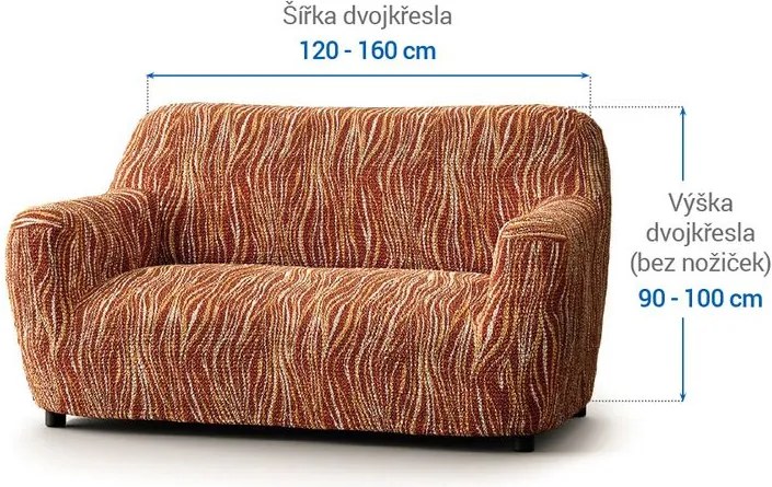 Gaico Huse bielastice UNIVERSO NOU dungi cărămizii fotoliu dublu (l. 120 - 160 cm)