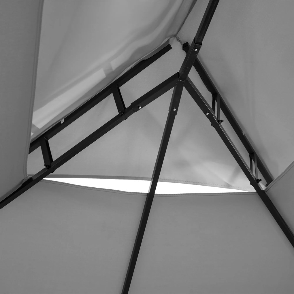 Outsunny Pavilion 3x4m cu 6 părți laterale, cort de petrecere cu acoperiș dublu gri închis | Aosom Romania