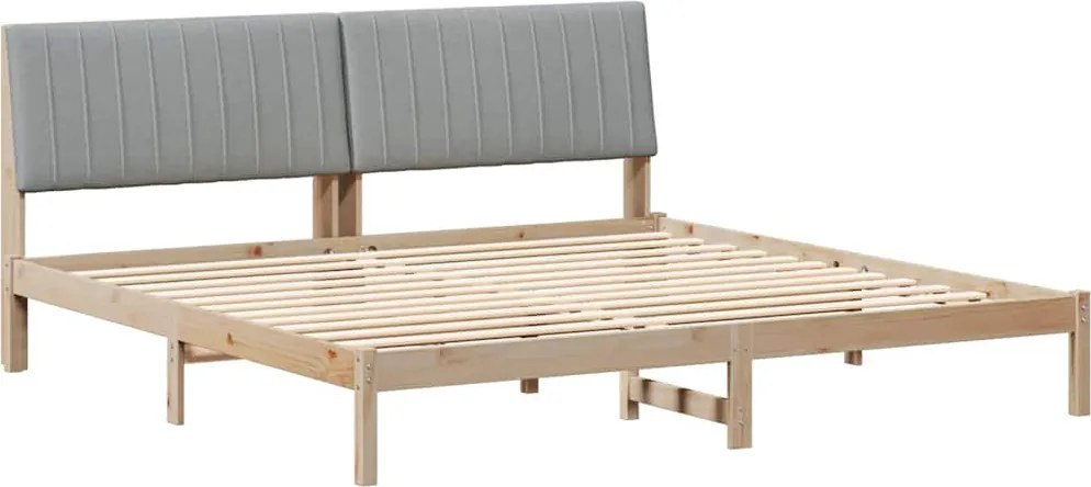 vidaXL Cadru de pat cu headboard Maro 200 x 200 cm Lemn de pin masiv