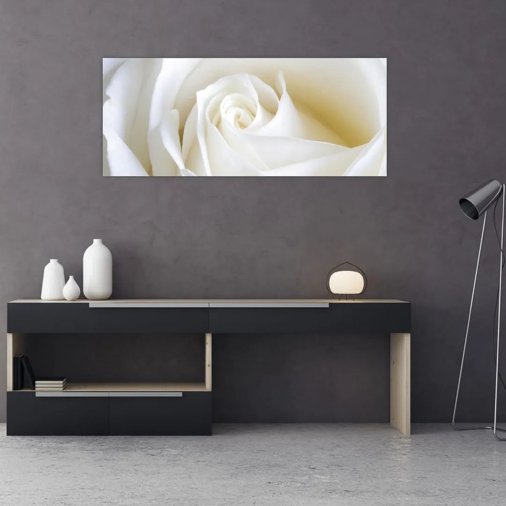 Tablou cu tandafir alb (120x50 cm)