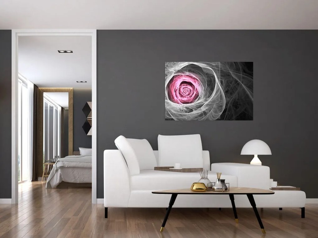 Tablou - Trandafir abstract, fucsia (90x60 cm)