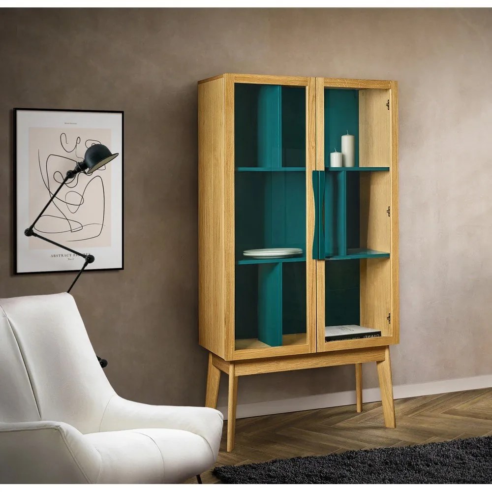 Vitrină Woodman Avon, albastru turcoaz