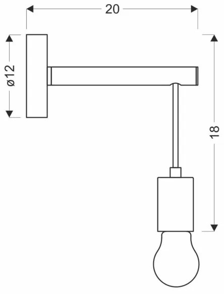 Aplică perete IZZY 1xE27/60W/230V