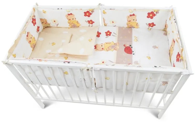 Lenjerie MyKids Teddy Gradina Maro 4+1 Piese 120x60