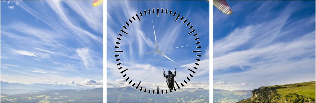 Tablou - Paragliding (cu ceas) (90x30 cm)