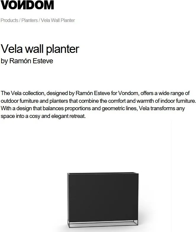 Jardiniera / Ghiveci plante design decorativ modern VELA WALL PLANTER