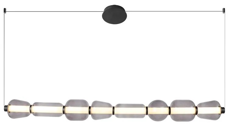 Lustra design modern LED DECO negru/ gri fumuriu