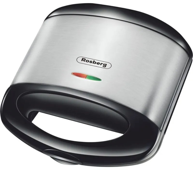 Sandwich maker Rosberg R51442C, 750W, 2 felii, Antiaderent, Inox, Negru