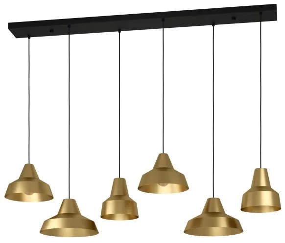 Lustră pe cablu Eglo 390017 SAVARNA 6xE27/40W/230V auriu