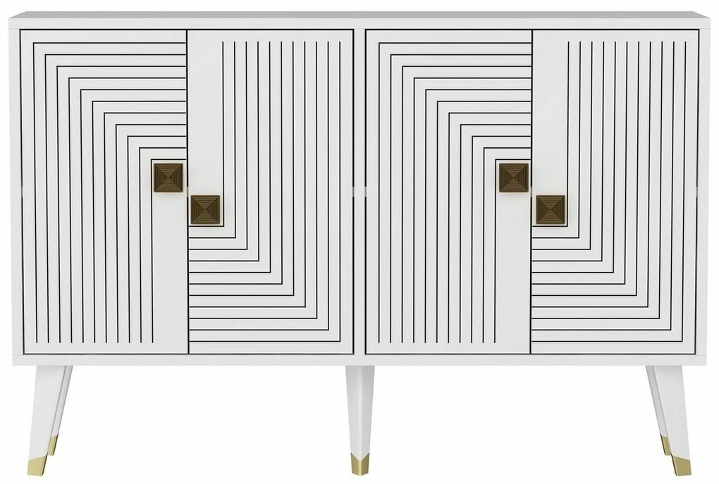 Dulap Ahart Alb și Auriu