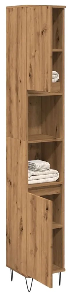 vidaXL Dulap de baie, stejar artizanal, 30x30x190 cm, lemn prelucrat