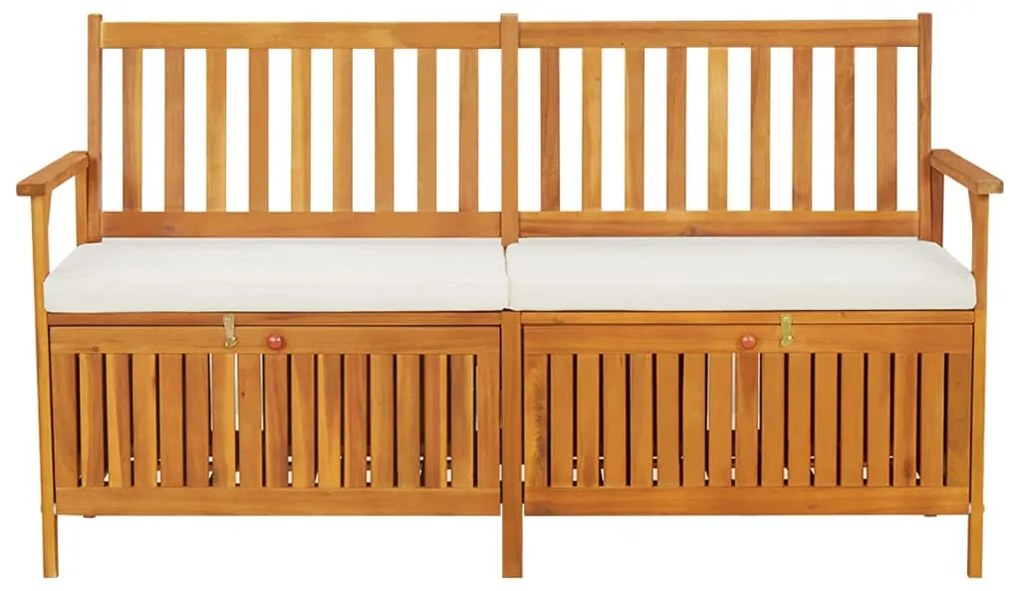 316737 vidaXL Bancă de depozitare cu pernă, 148 cm, lemn masiv de acacia