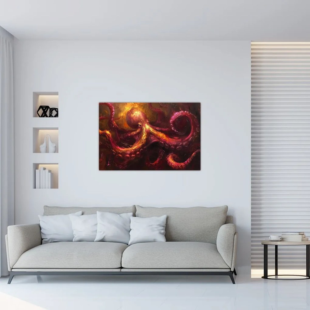 Tablou - Octopus, pictură în ulei (90x60 cm)