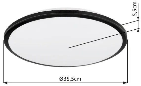 Plafonieră LED Globo 41569-18B XANDER LED/18W/230V 3000K d. 35 cm negru