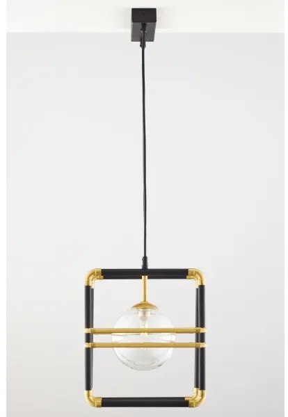 Lustră pe cablu Jupiter 2029 FIORI 2xG9/10W/230V negru/auriu/transparent