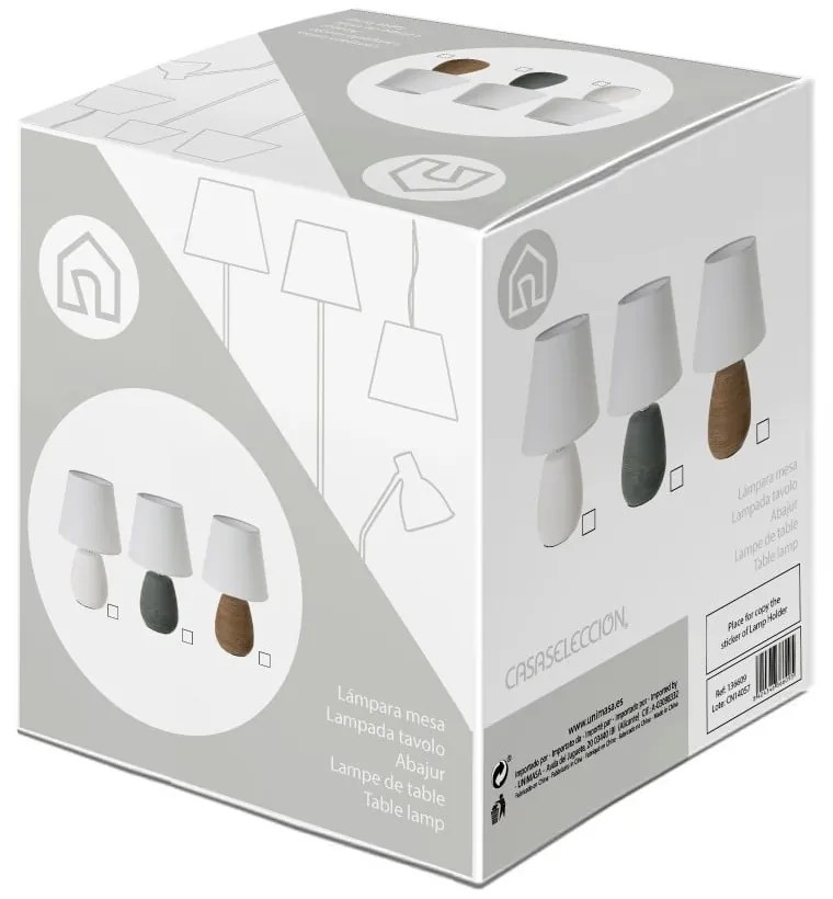 Veioză maro din ceramică cu abajur textil (înălțime 27,5 cm) – Casa Selección