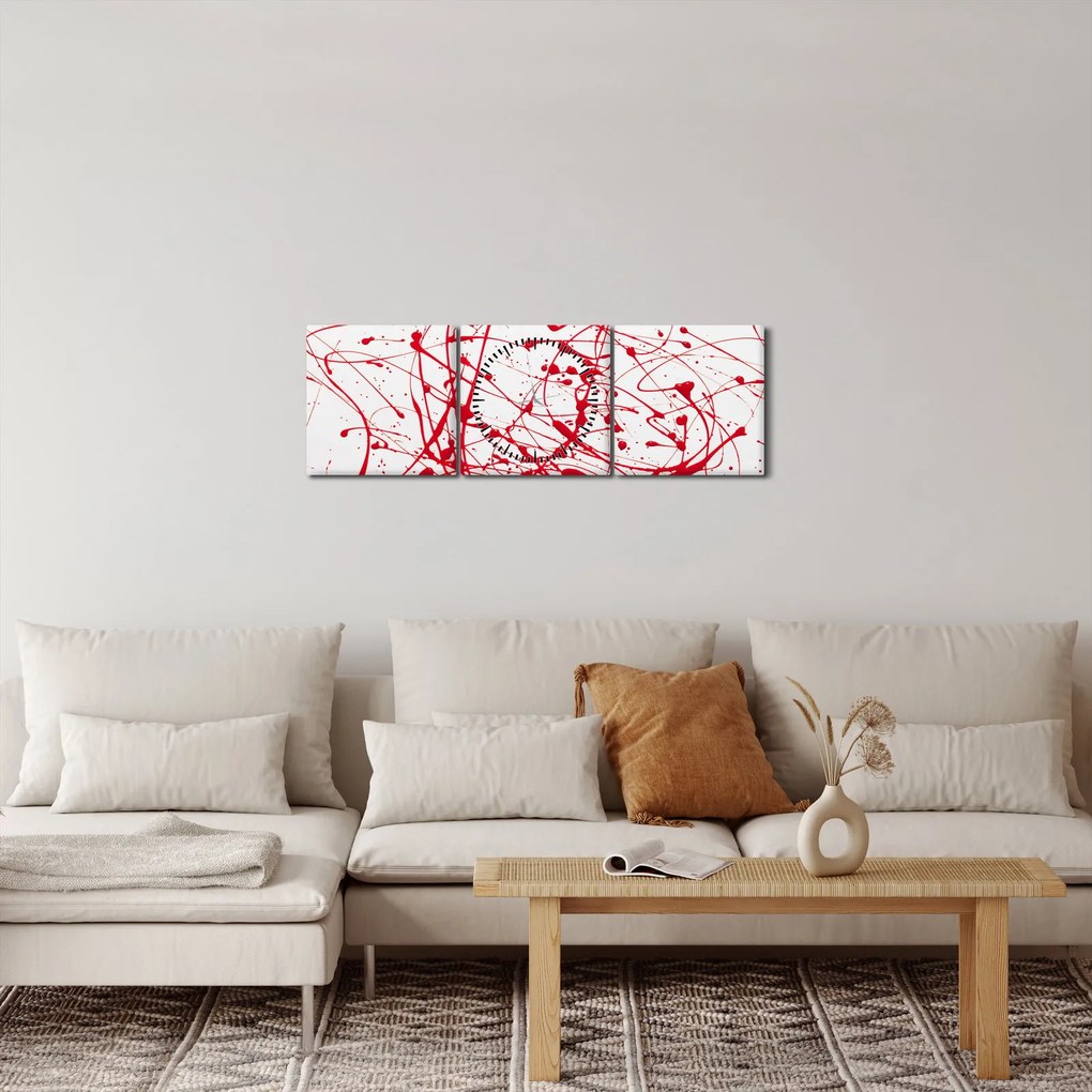 Tablou - Tehnica de picurare (cu ceas) (90x30 cm)
